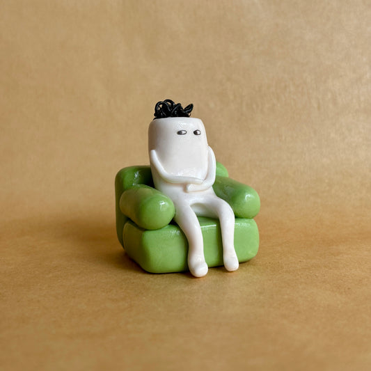Thought K(not) | Original Character Mini Sculpture | Tiny Overthinker Desk Companion