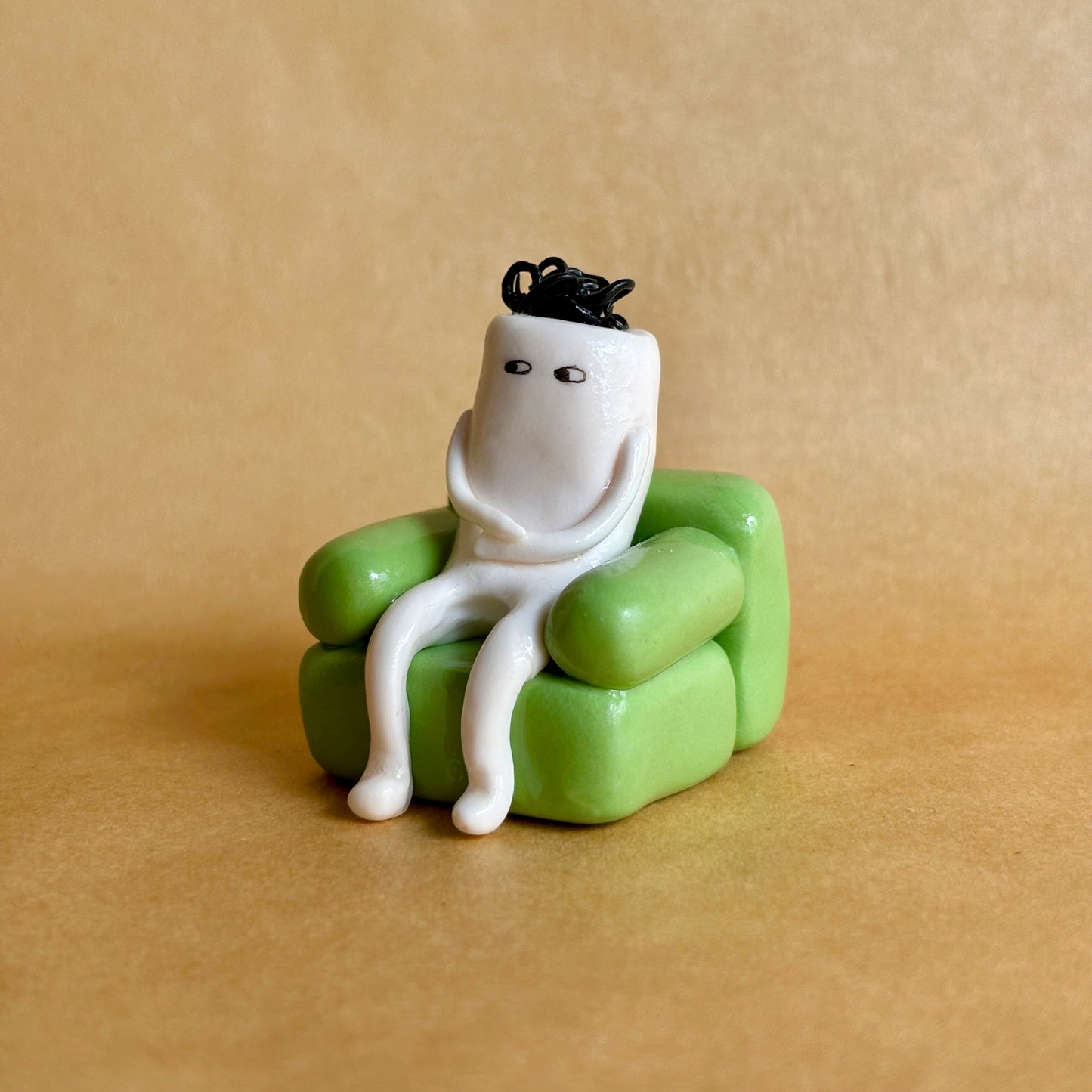 Thought K(not) | Original Character Mini Sculpture | Tiny Overthinker Desk Companion