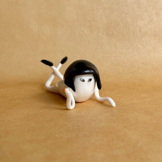 Handmade Mia Wallace Inspired Clay Figurine | Collectible Mini Sculpture | Desktop Buddy