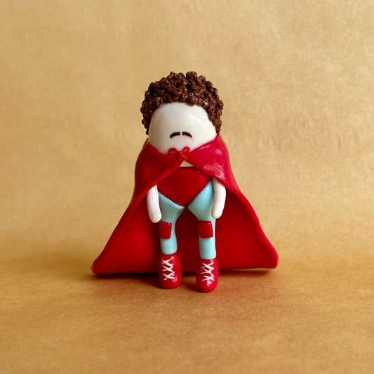 Nacho Libre Inspired Handmade Clay Figure | Collectible Mini Sculpture | Desktop Buddy