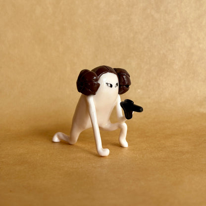 Princess Leia inspired Handmade Space Princess Figure | Collectible Decor Sculpture
