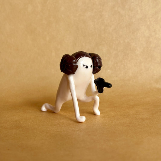 Princess Leia inspired Handmade Space Princess Figure | Collectible Decor Sculpture