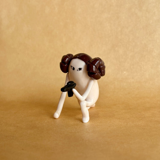 Princess Leia inspired Handmade Space Princess Figure | Collectible Decor Sculpture