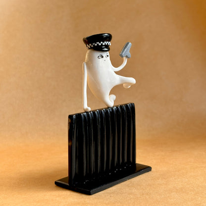 Nicholas Angel Inspired Clay Figurine | Hot Fuzz Inspired Handmade Figure | Movie Shelf Decor