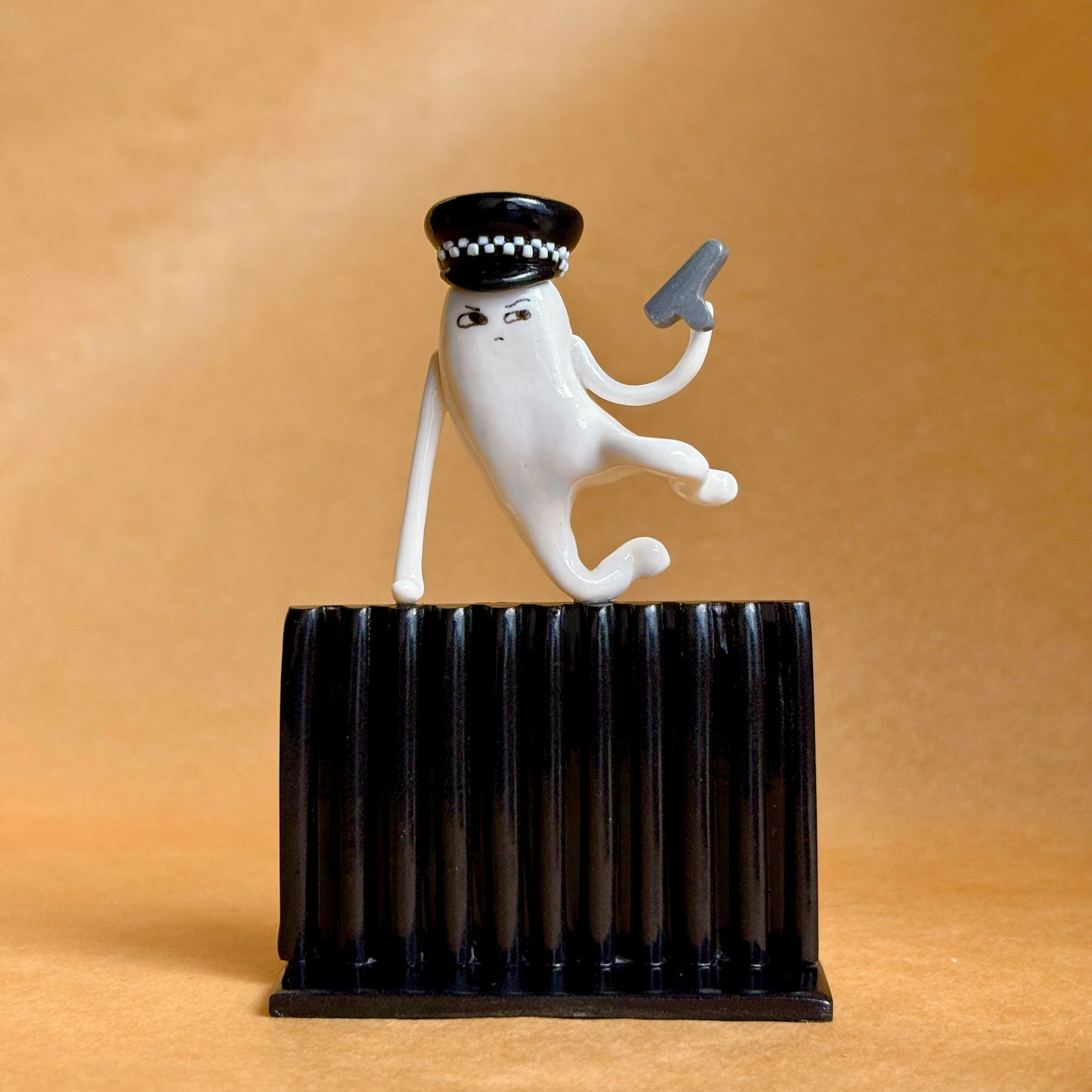 Nicholas Angel Inspired Clay Figurine | Hot Fuzz Inspired Handmade Figure | Movie Shelf Decor