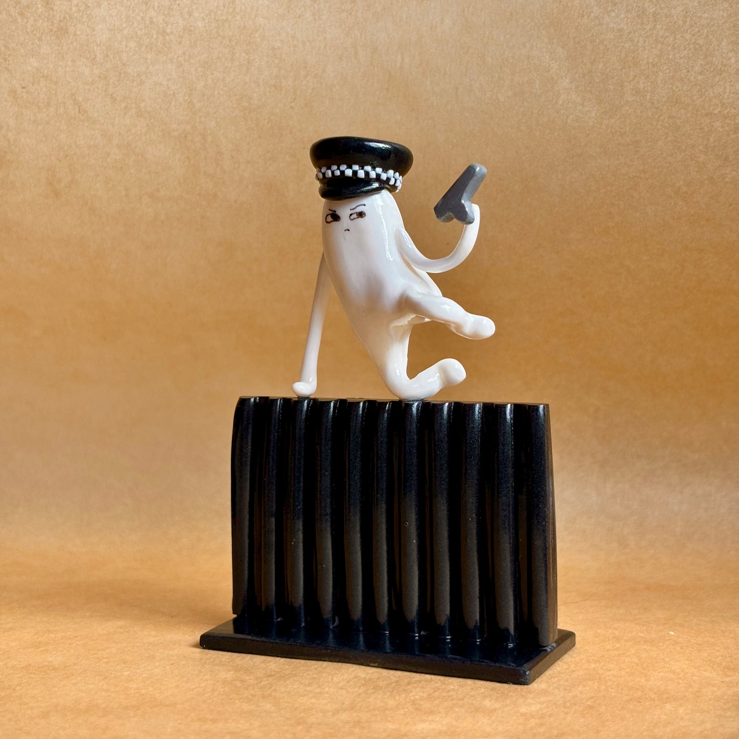 Nicholas Angel Inspired Clay Figurine | Hot Fuzz Inspired Handmade Figure | Movie Shelf Decor
