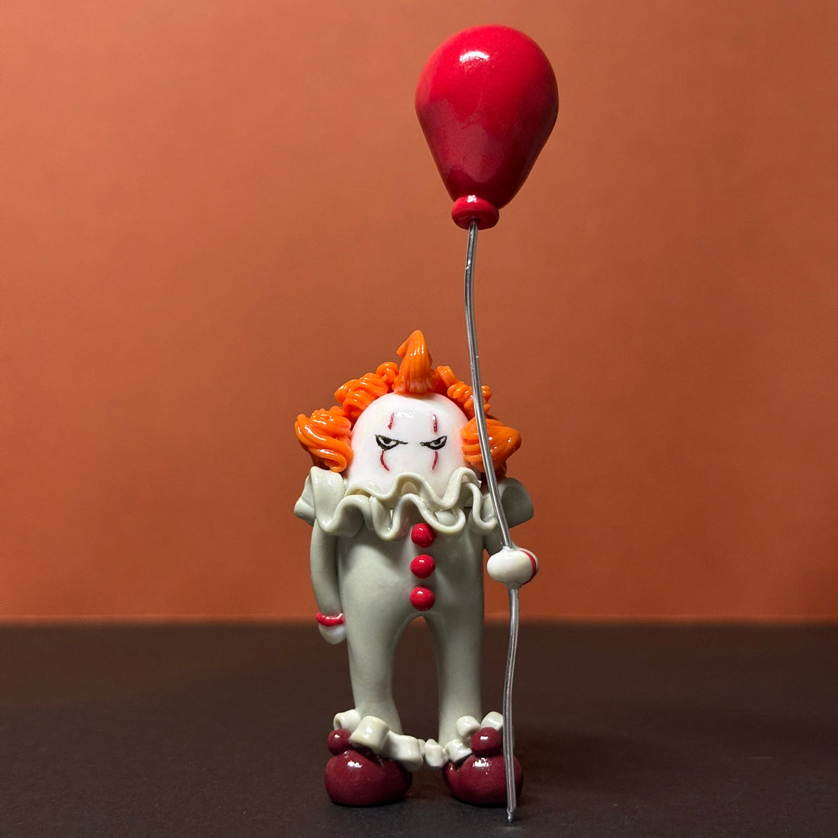 Pennywise Inspired Clay Figurine | IT 2017 Clown Figure | Handmade Movie Shelf Decor