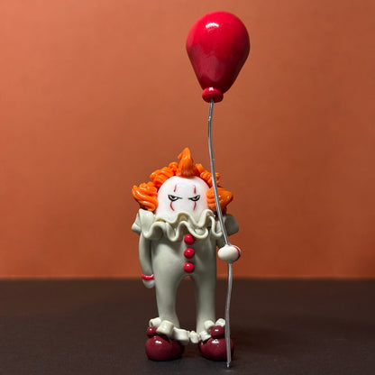 Pennywise Inspired Clay Figurine | IT 2017 Clown Figure | Handmade Movie Shelf Decor