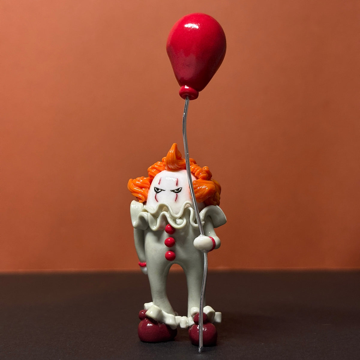 Pennywise Inspired Clay Figurine | IT 2017 Clown Figure | Handmade Movie Shelf Decor